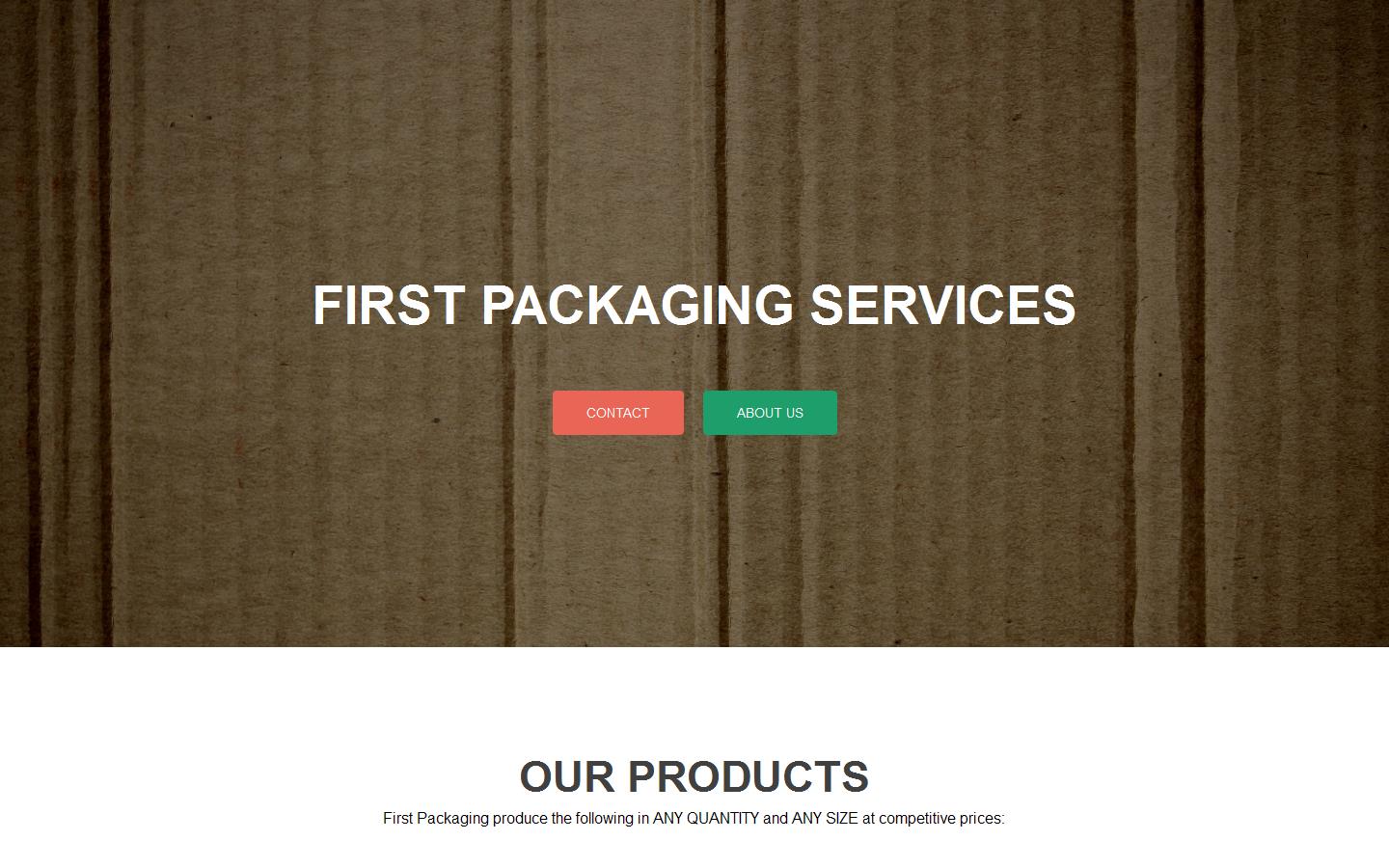 First Packaging Services Website
