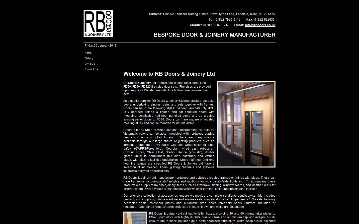 R B Doors & Joinery Ltd Website