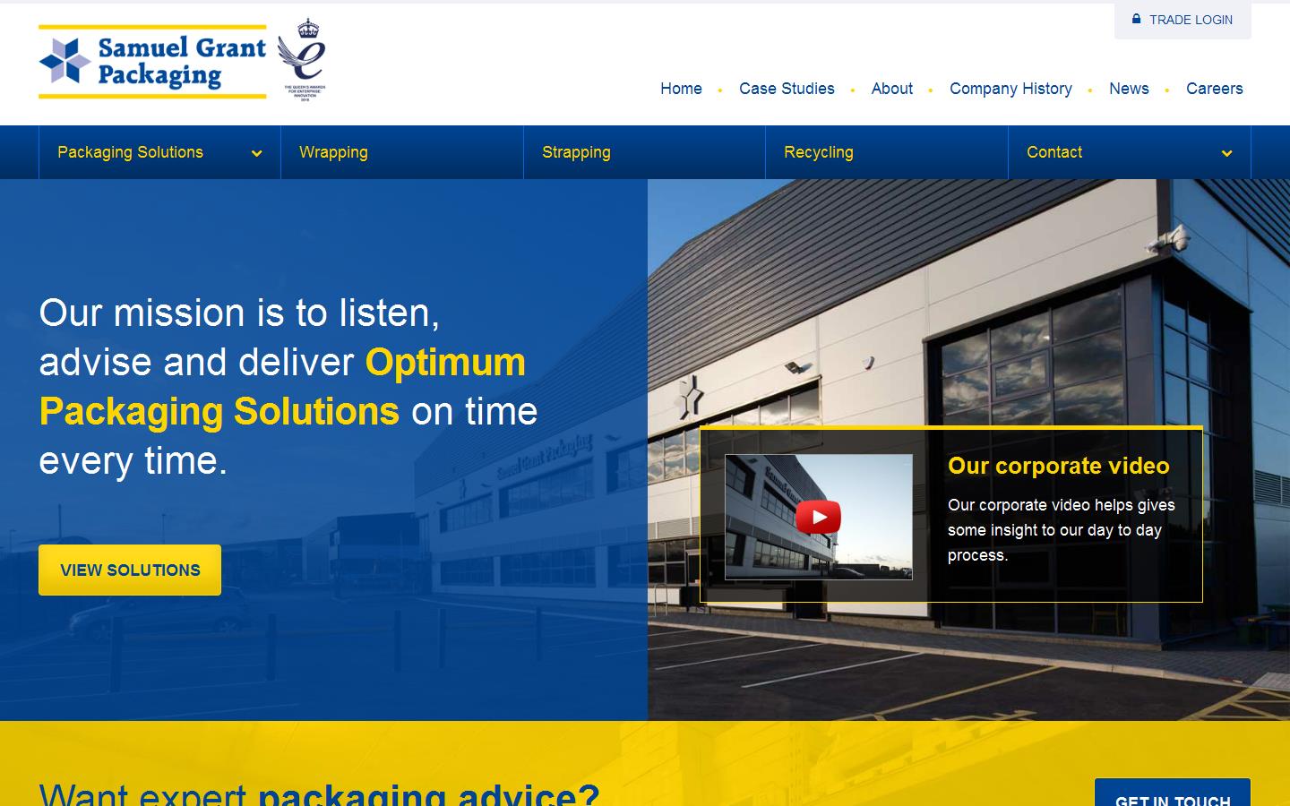 Samuel Grant Packaging Website