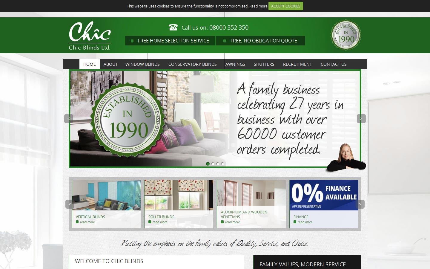 Chic Blinds Ltd Website