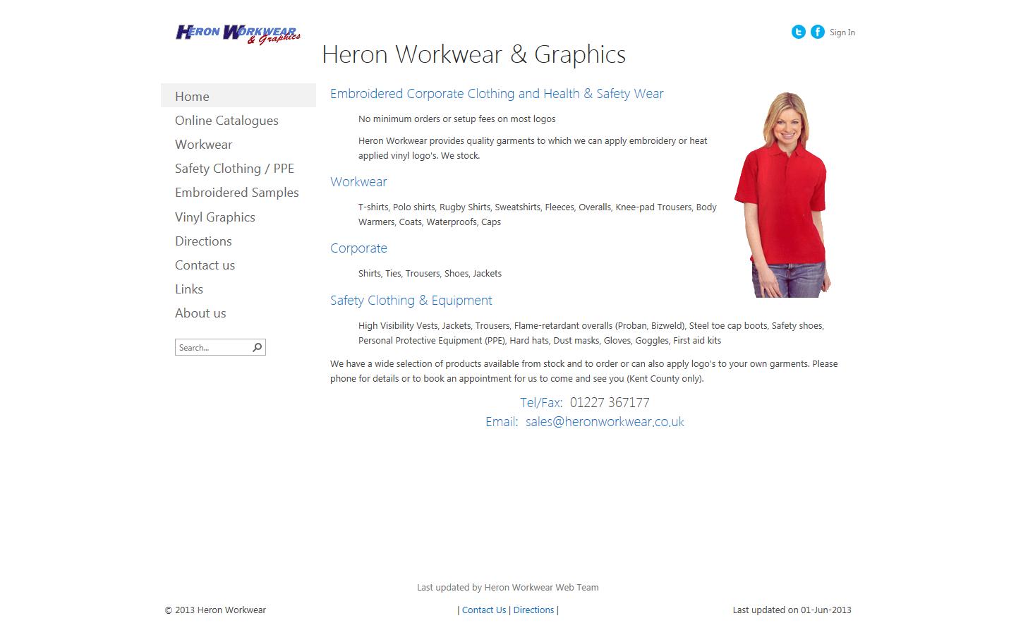 Heron Workwear & Graphics Website