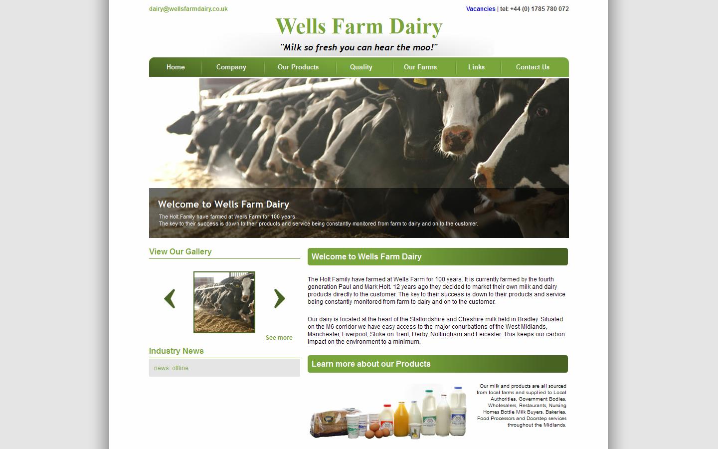Wells Farm Dairy Website