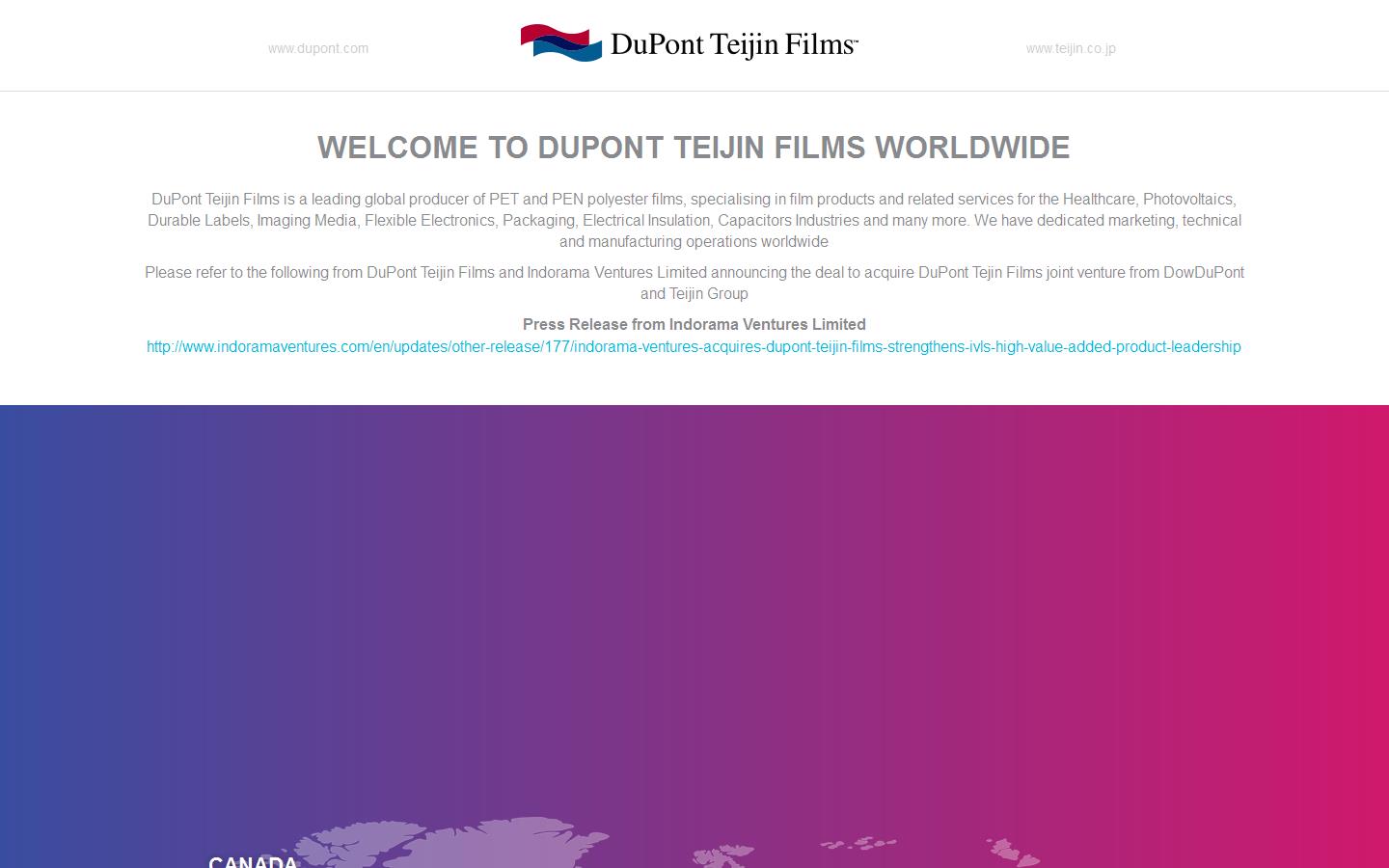 Du Pont Teijin Films UK Ltd Website