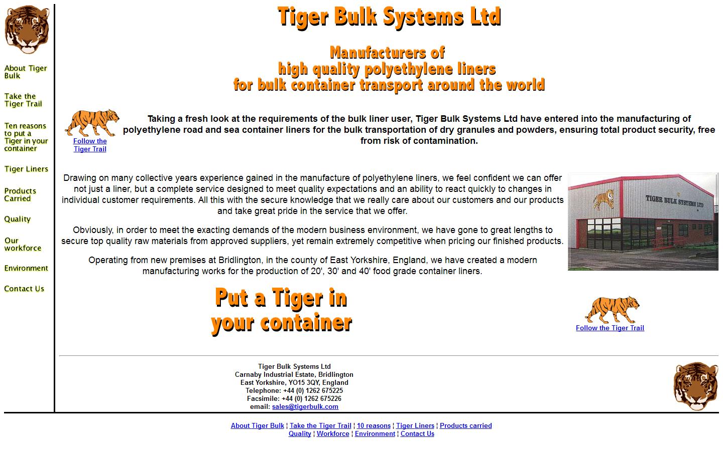 Tiger Bulk Systems Ltd Website