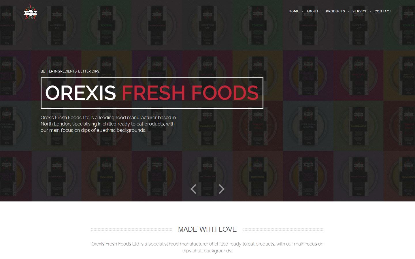 Orexis Fresh Foods Website