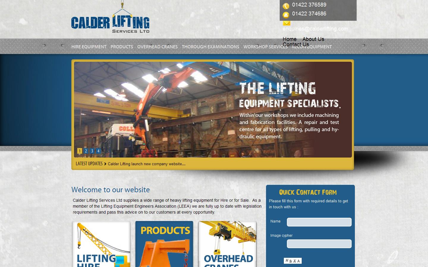 Calder Lifting Services Ltd Website
