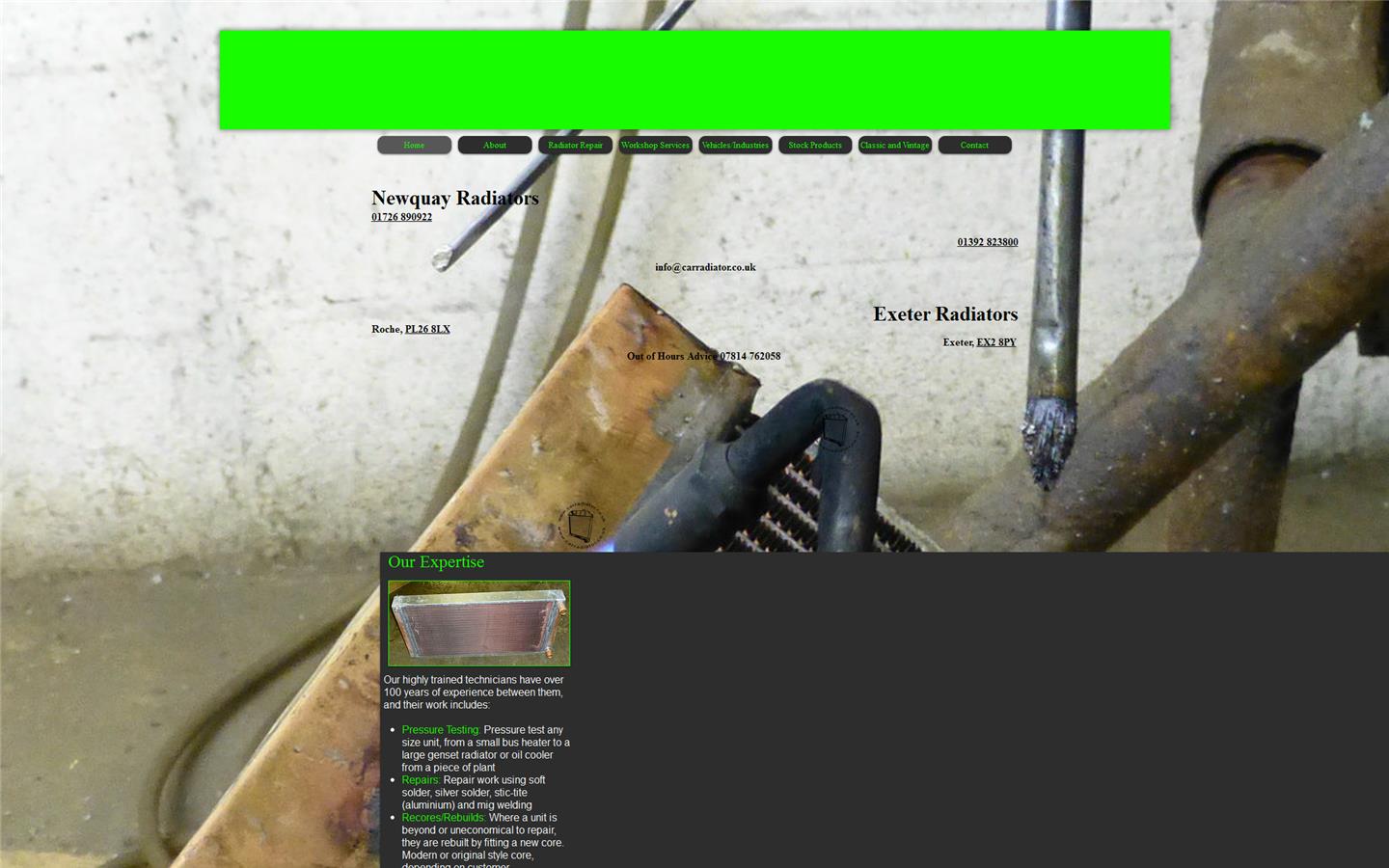 Newquay Radiators Website