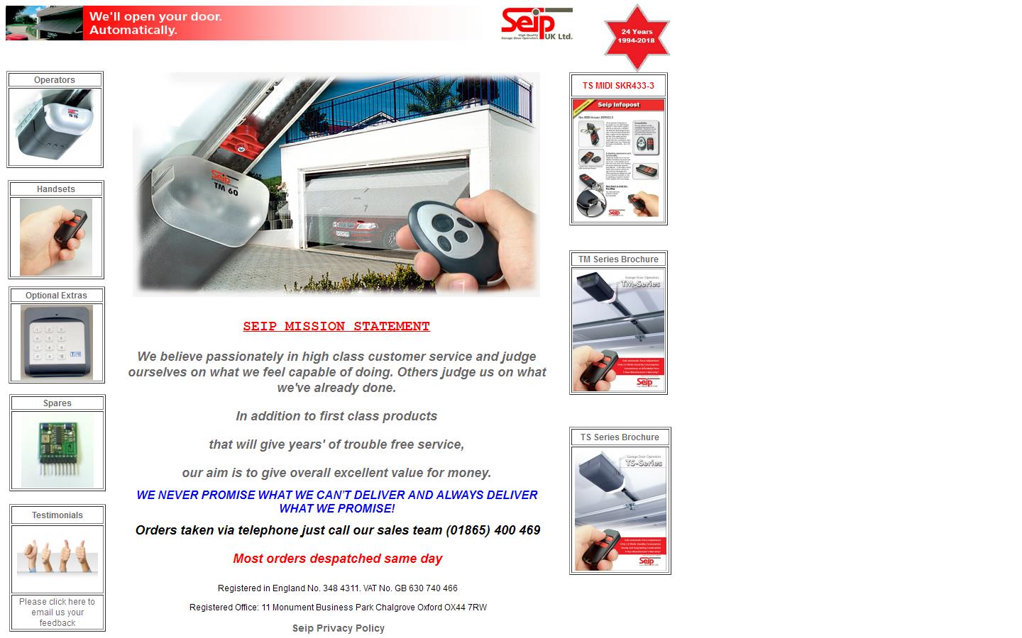 Seip UK Ltd Website