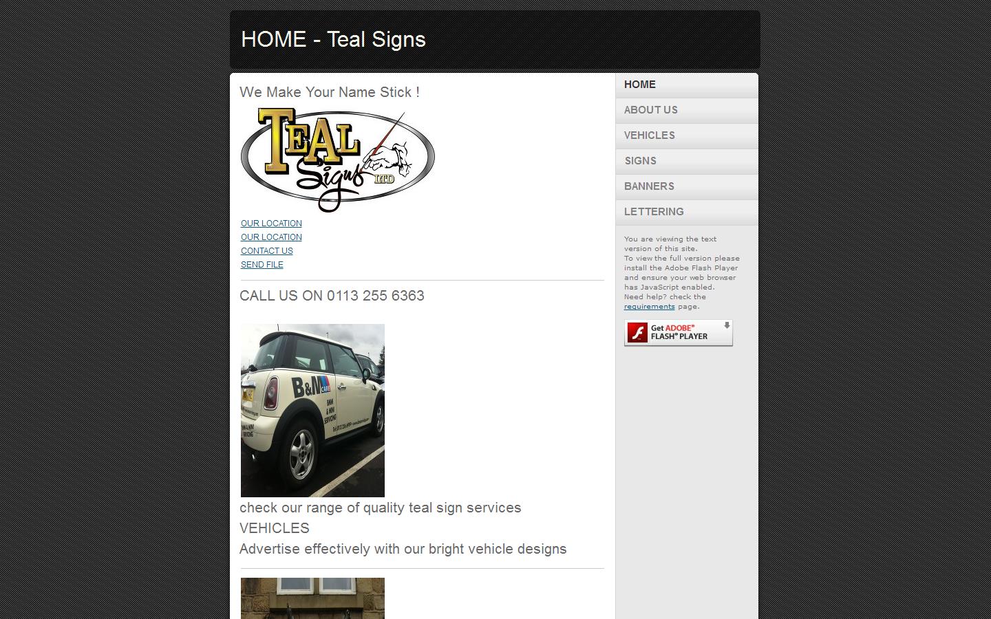 Teal Signs Website