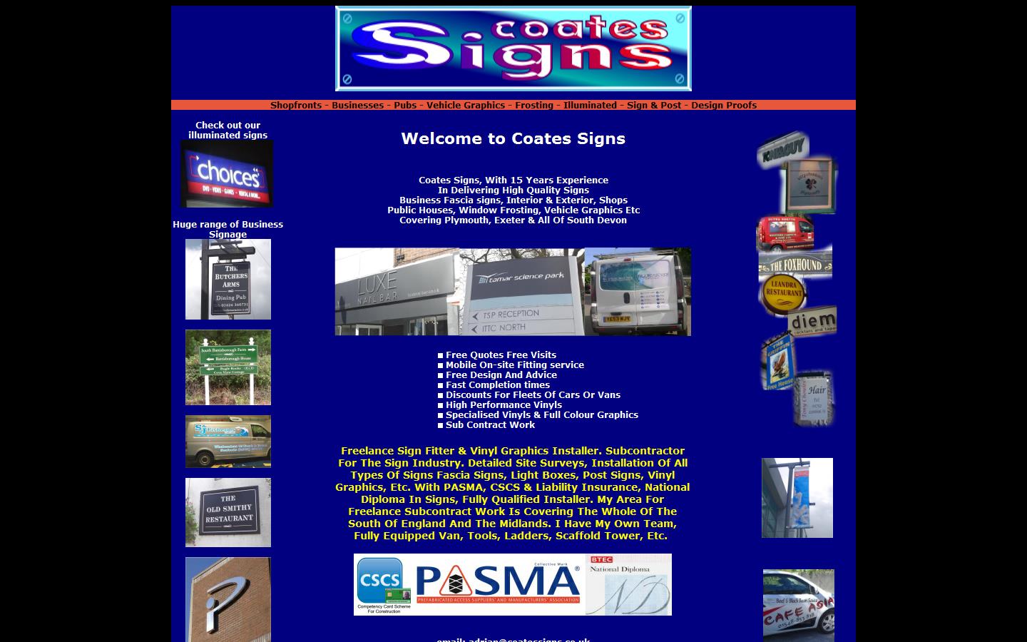 Coates Signs Website
