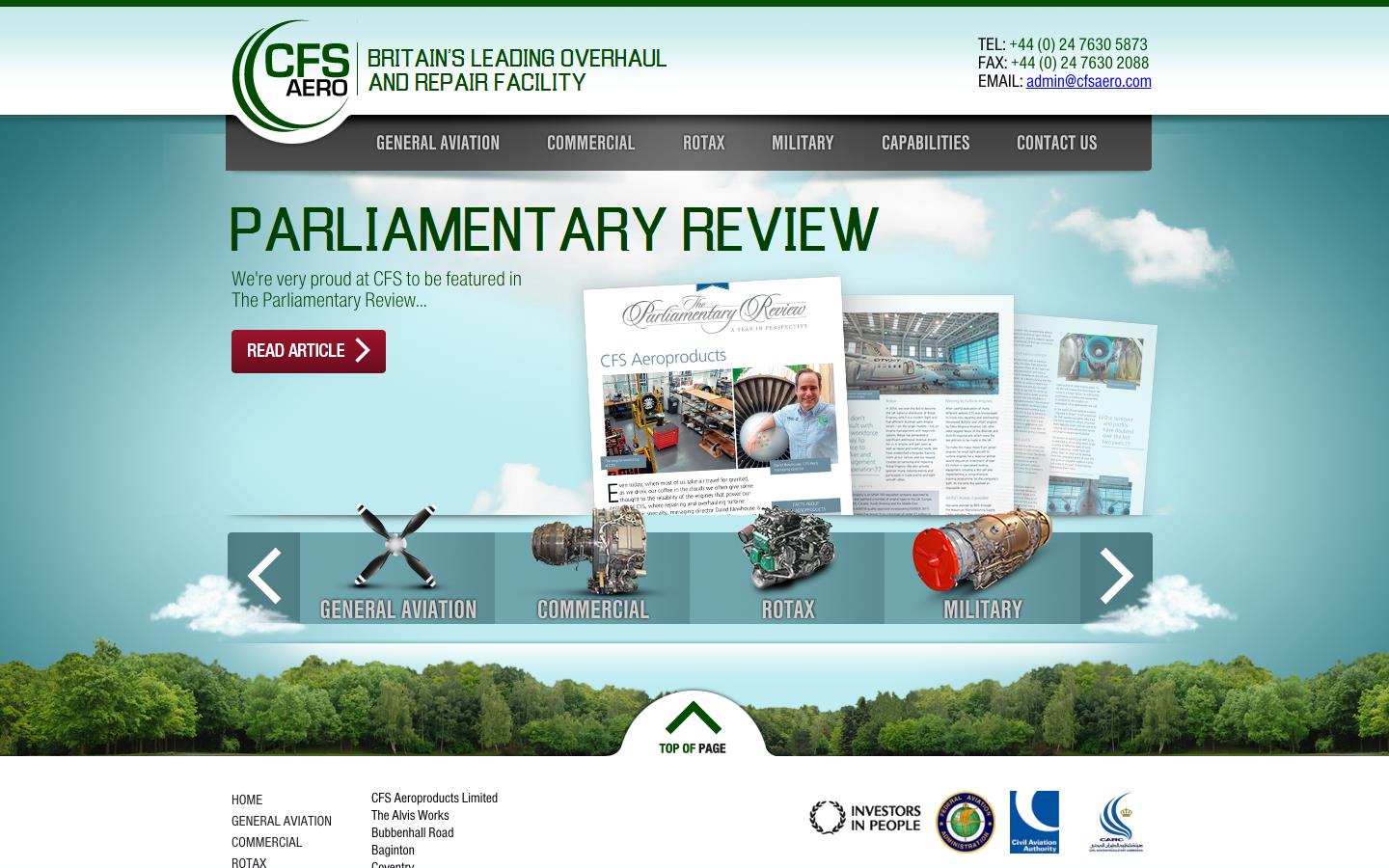C F S Aero Website