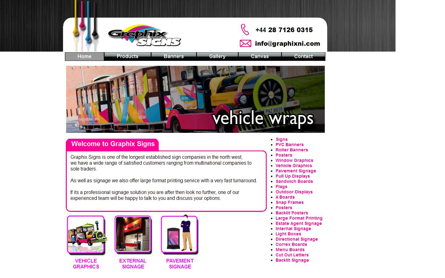 Graphix Signs Website