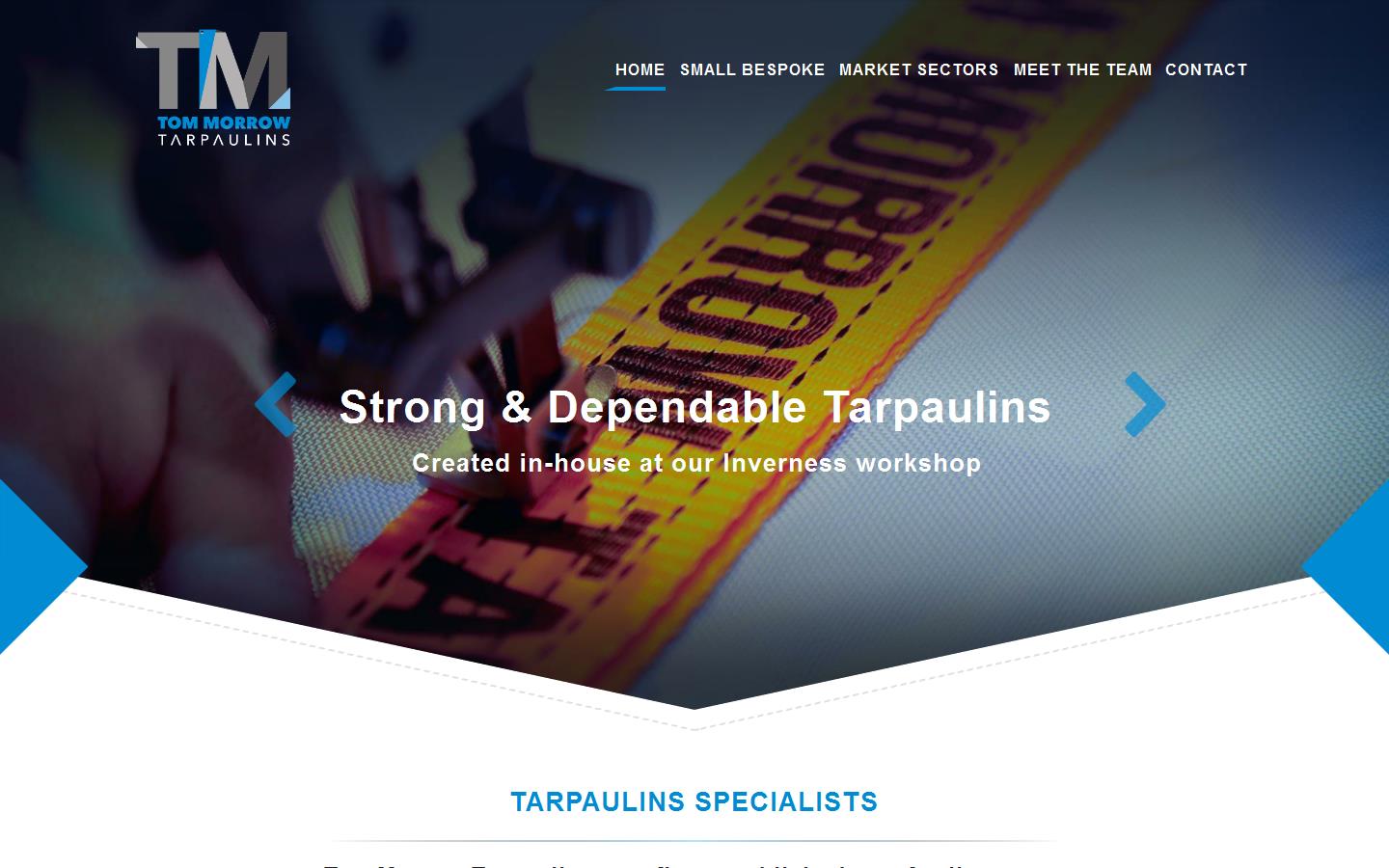 Tom Morrow Tarpaulins Inverness Website