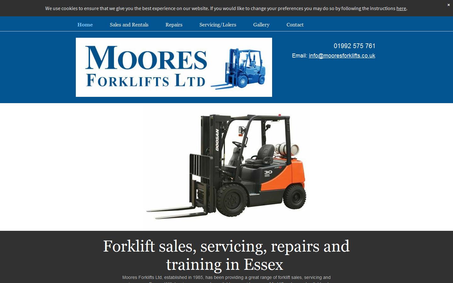 Moores Forklifts Ltd Website