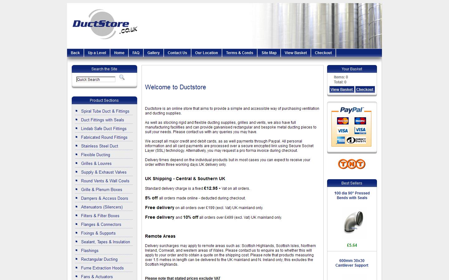 ductstore.co.uk Website