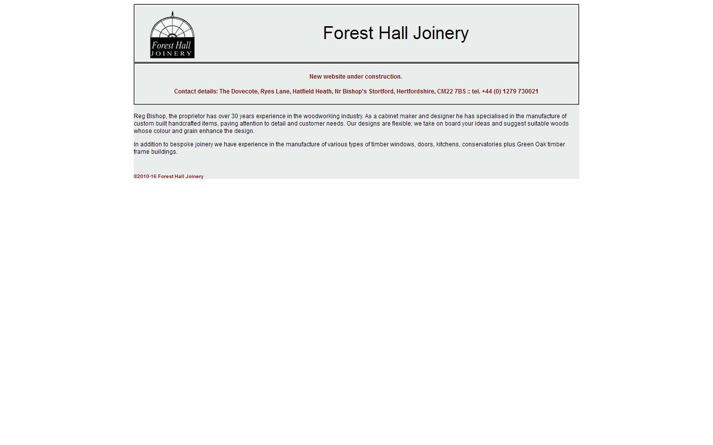 Forest Hall Joinery Website