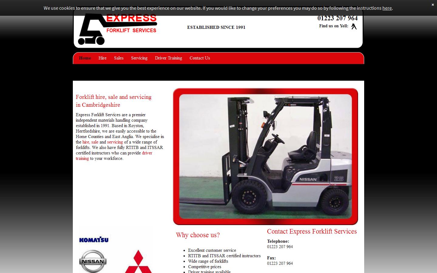 Express Forklift Services Website