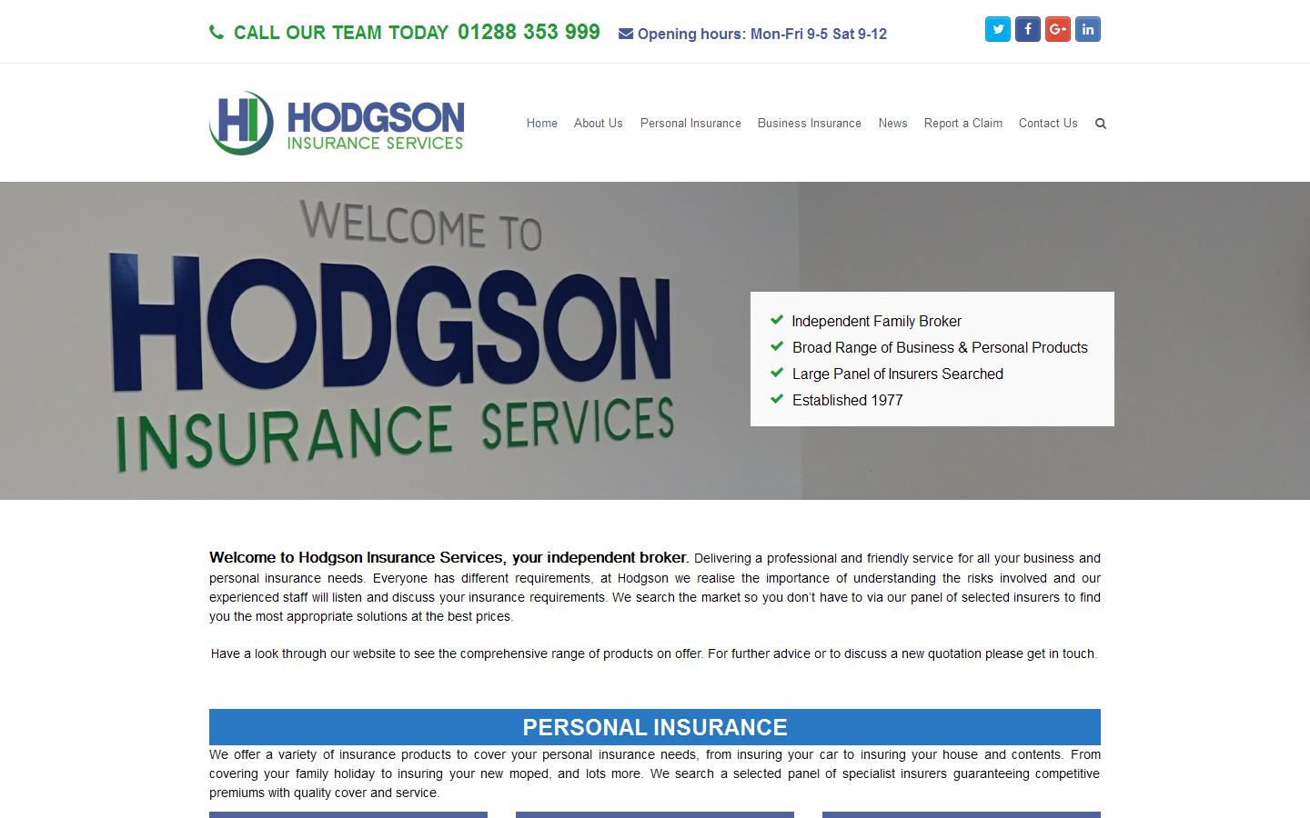 Hodgson Insurance Services Website
