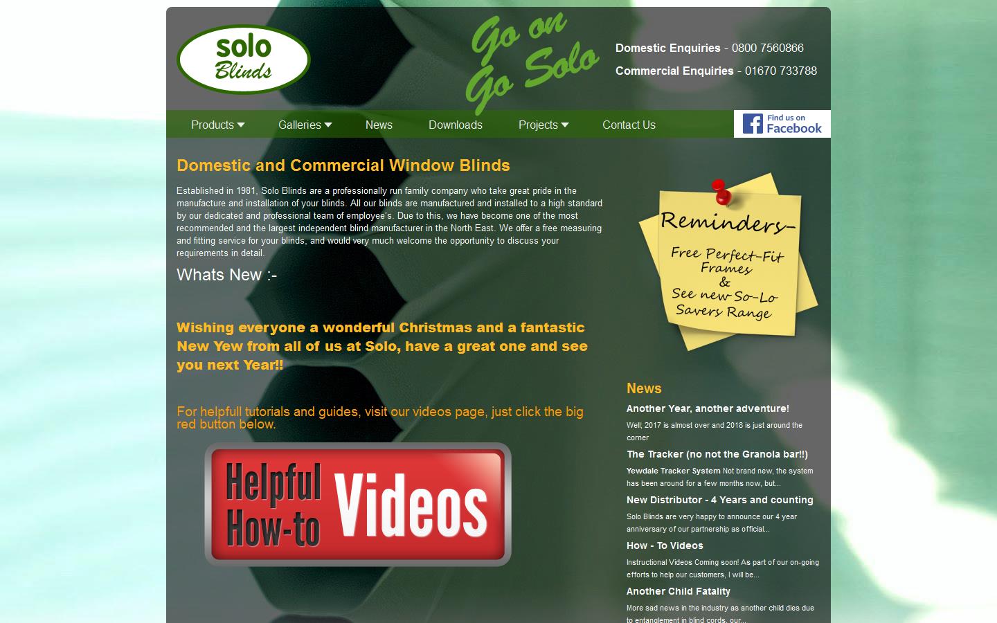 Solo Blinds Website