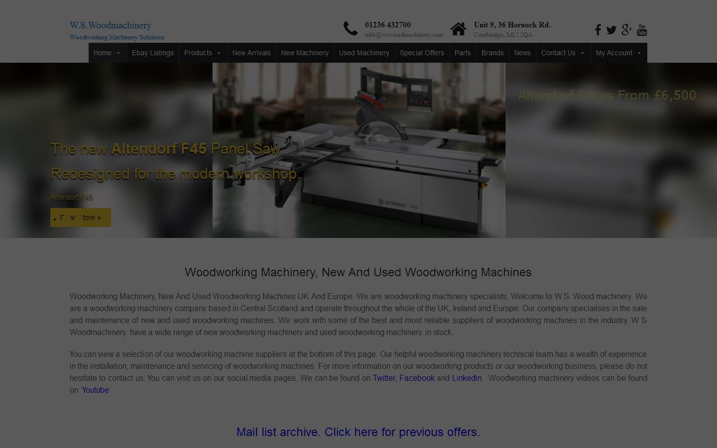 W S Wood Machinery Website