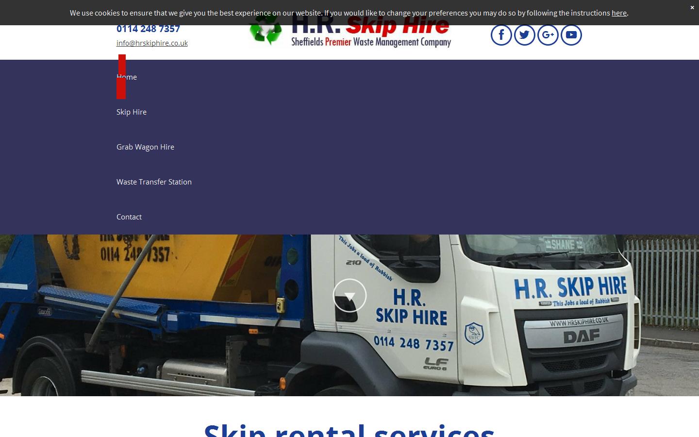 H R Skip Hire Website