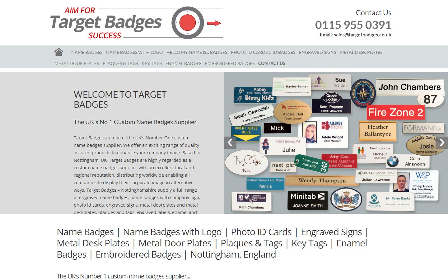 Target Badges Website