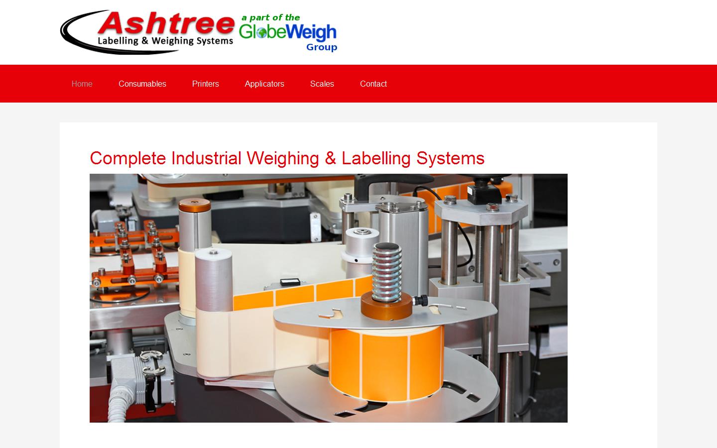 Ashtree Labelling & Weighing Systems Website