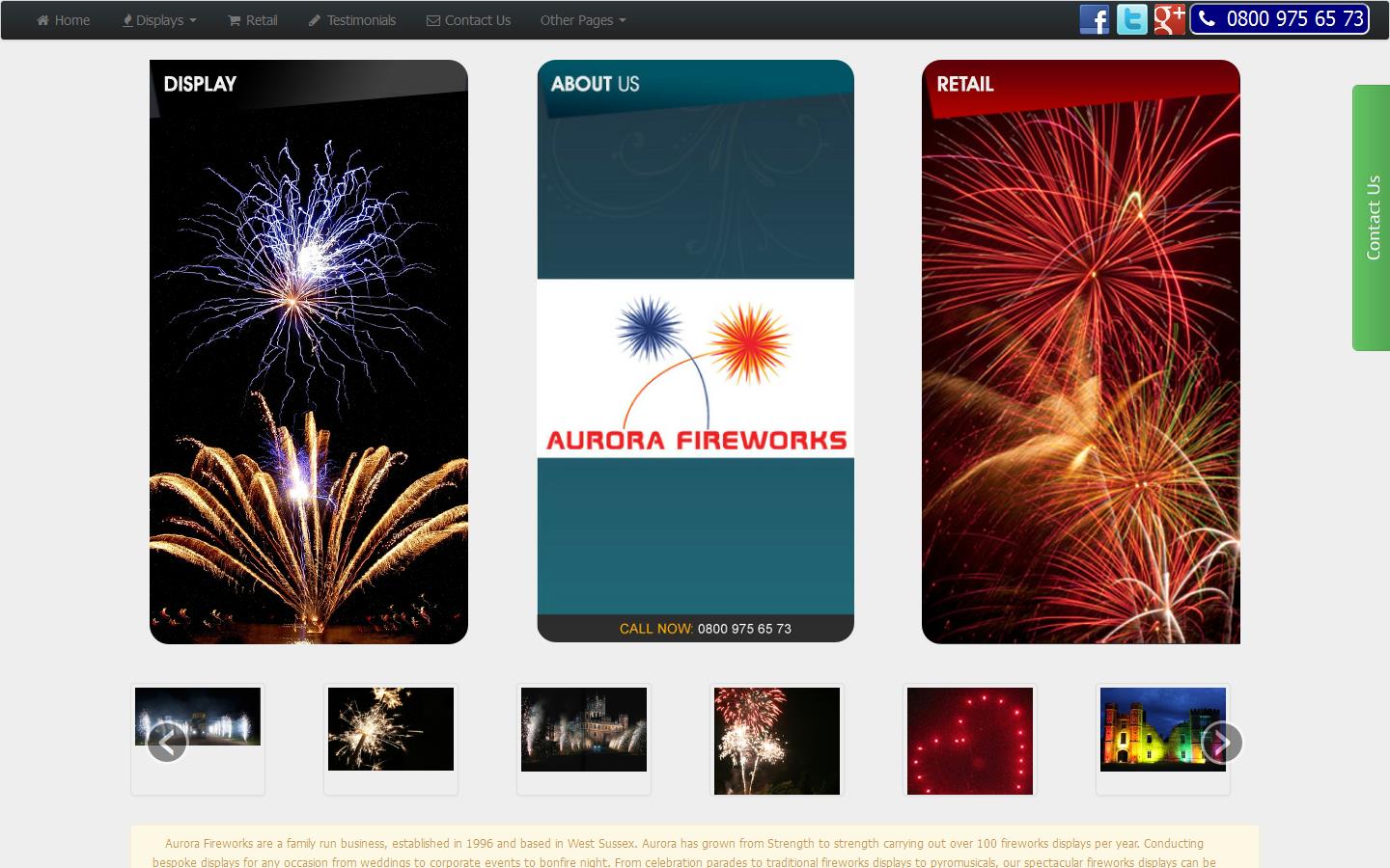 Aurora Fireworks Website