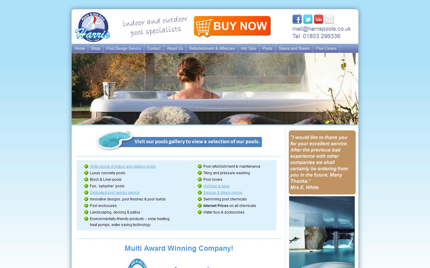 Harris Pools & Leisure Ltd Website