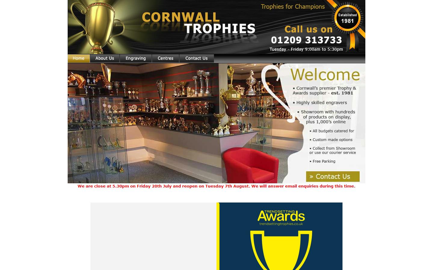 Cornwall Trophies Website