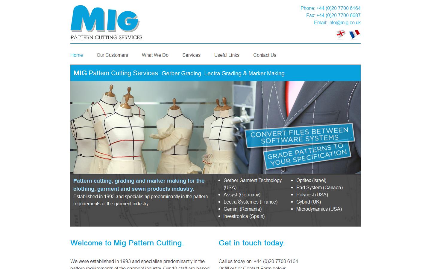 M I G Pattern Cutting Services Ltd Website