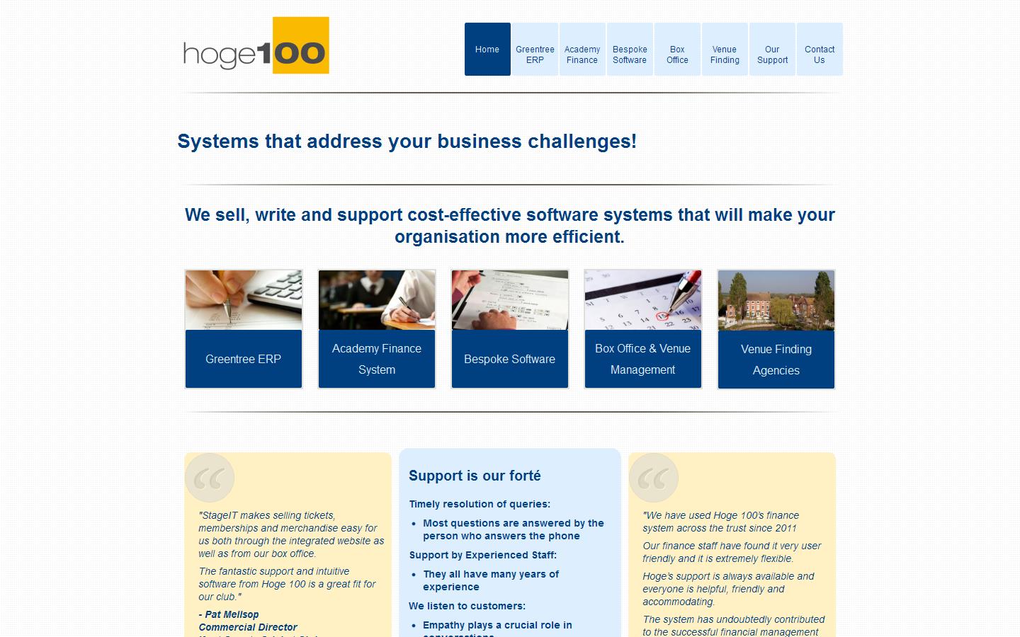 Hoge 100 Business Systems Ltd Website