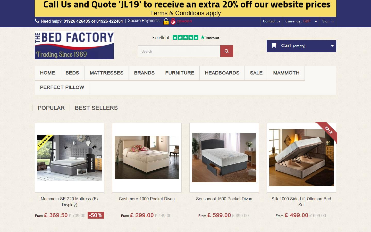 The Bed Factory Leamington Website