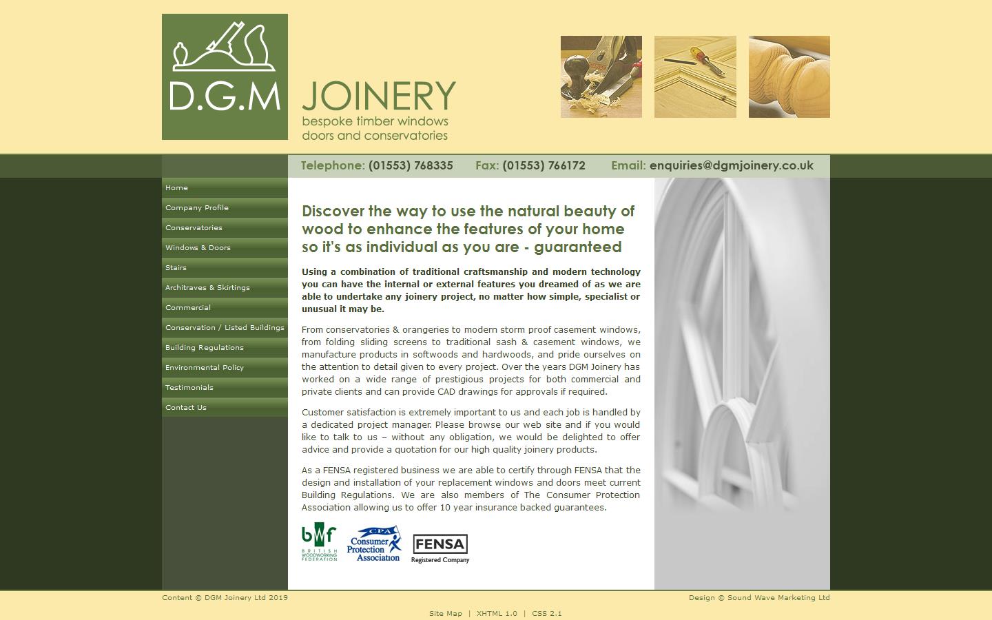 D G M Joinery Ltd Website