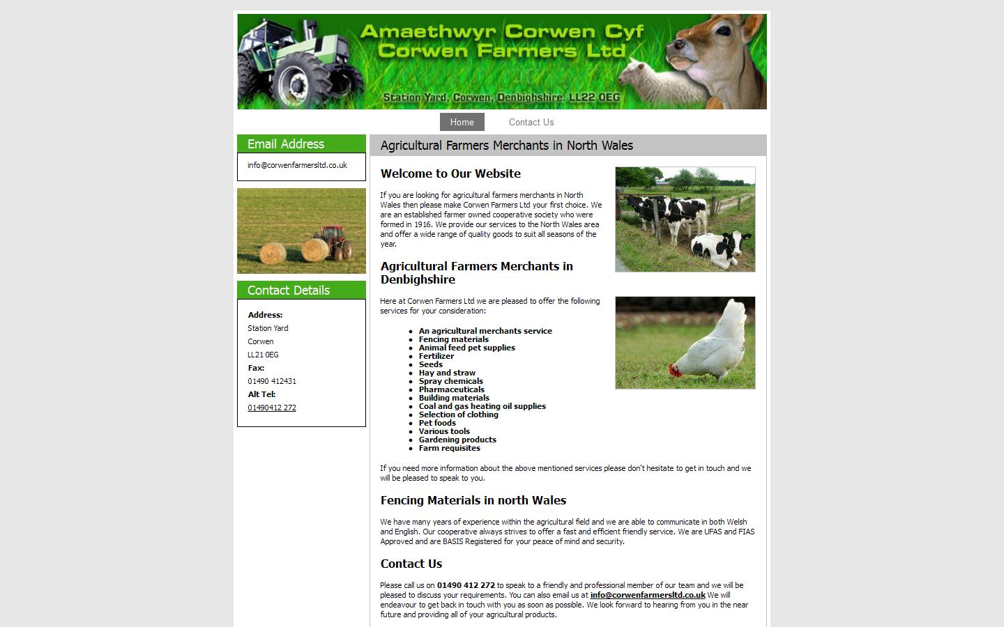 Corwen Farmers Ltd Website