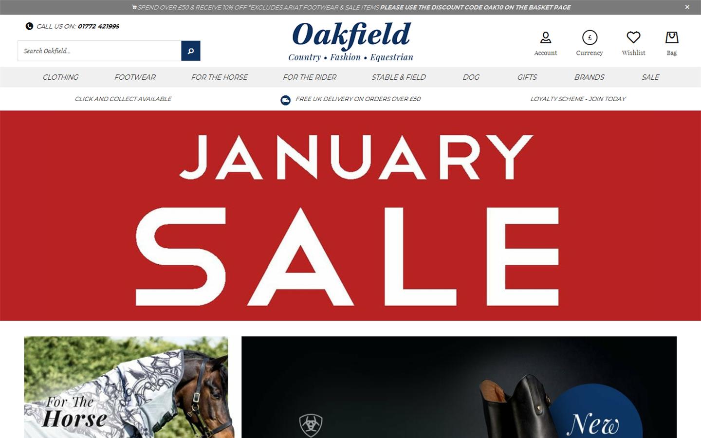 Oakfield Saddlery Website