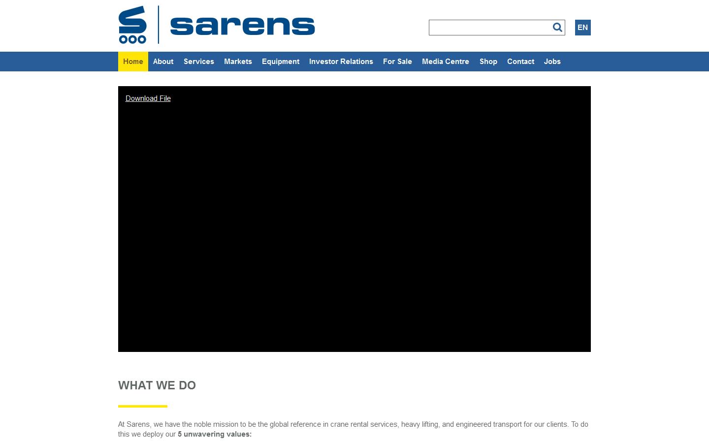 Sarens UK Website