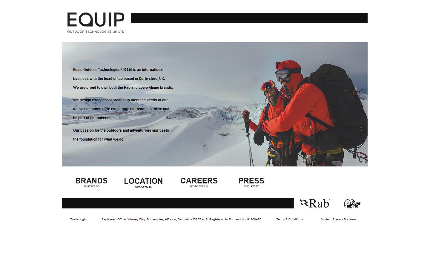 Equip Outdoor Technologies Ltd Website