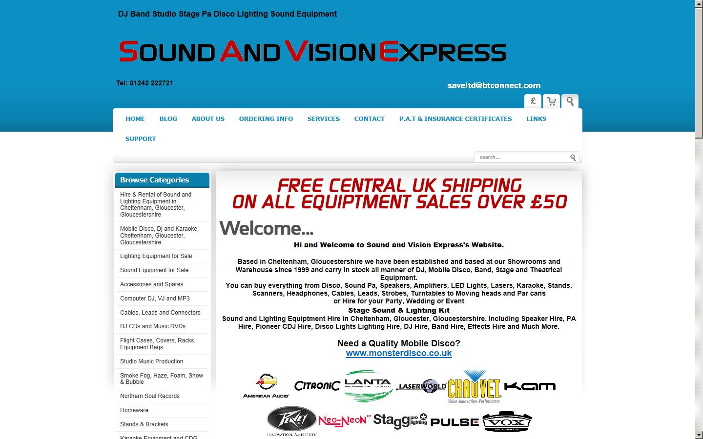 Sound and Vision Express Website
