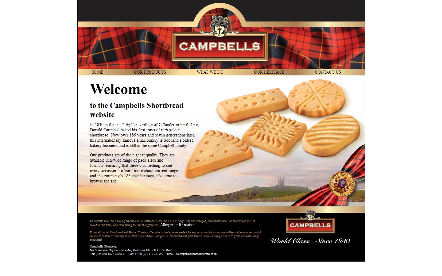 Campbells Shortbread Website