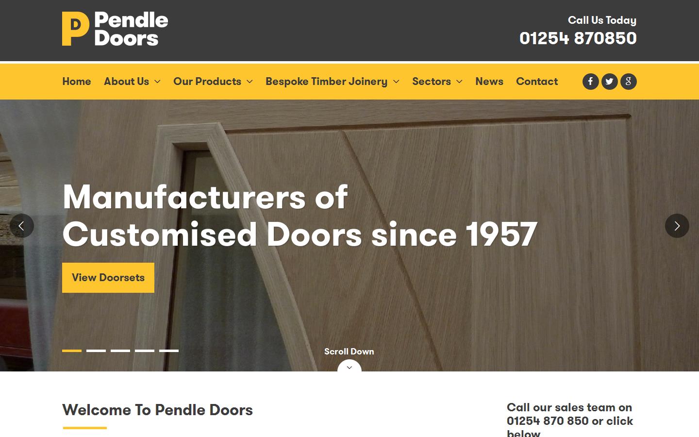 Pendle Doors Ltd Website