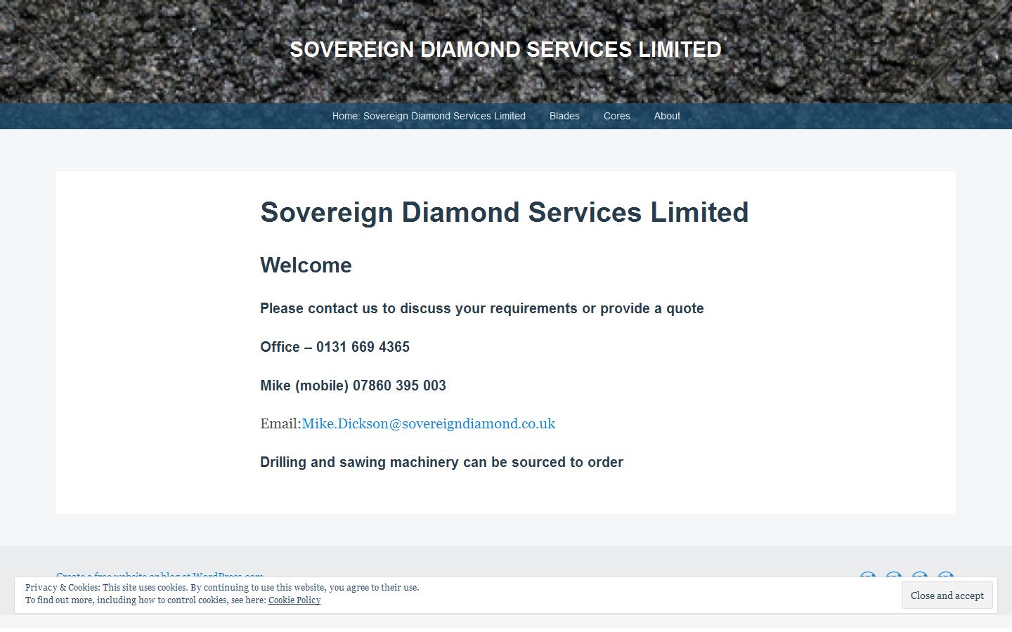 Sovereign Diamond Services Ltd Website