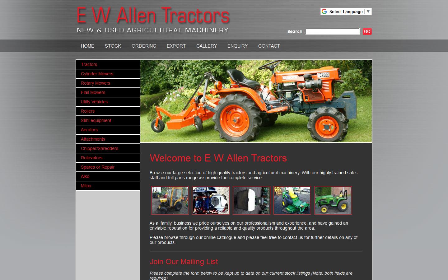 E W Allen Tractors Website