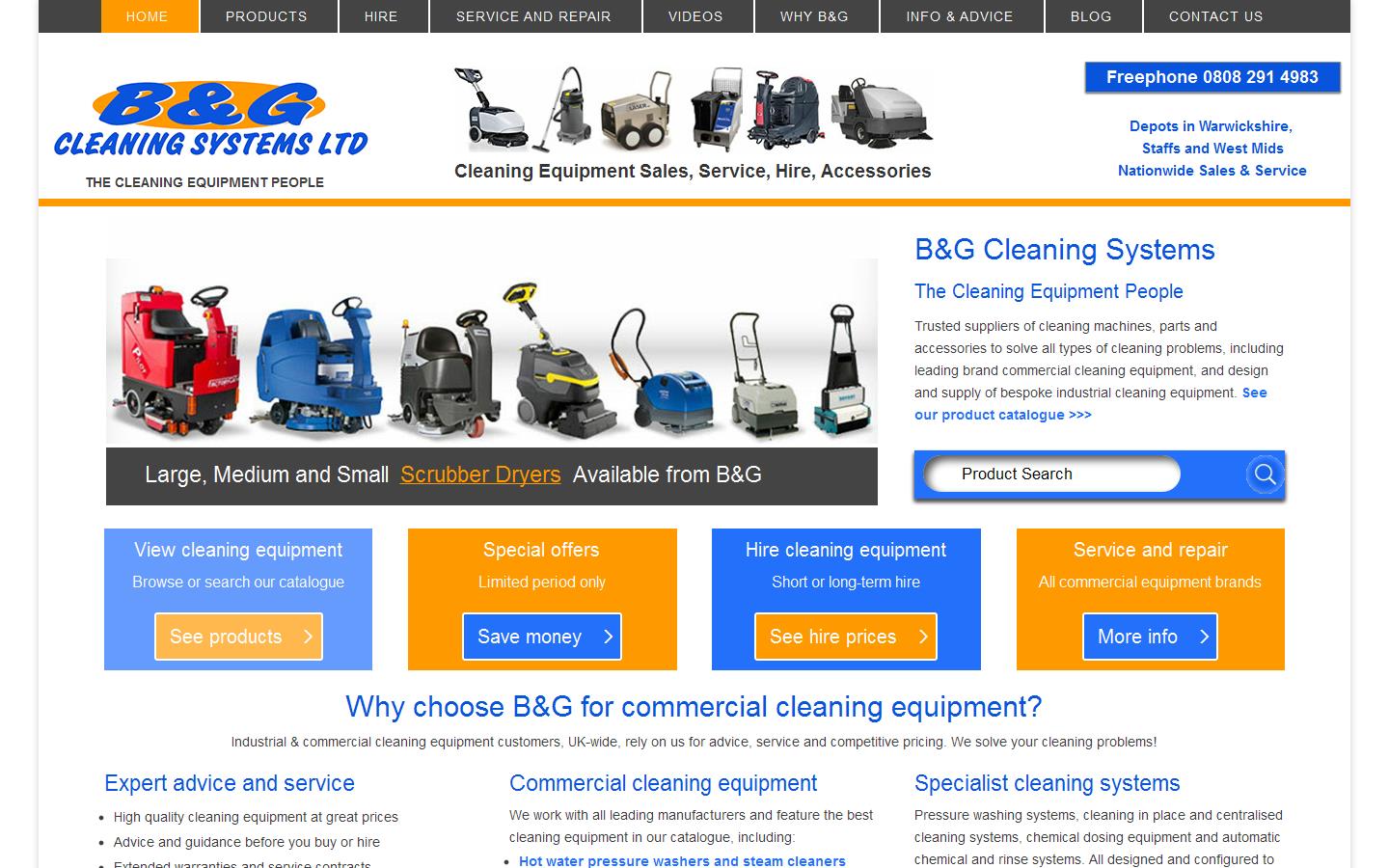 B & G Cleaning Systems Ltd Website