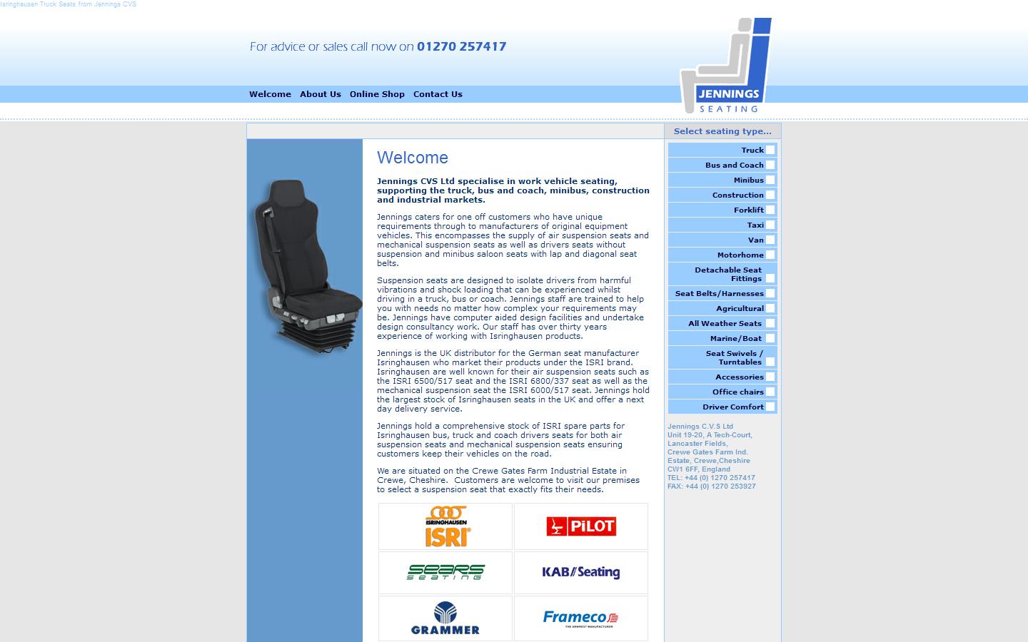 Jennings Seats Website