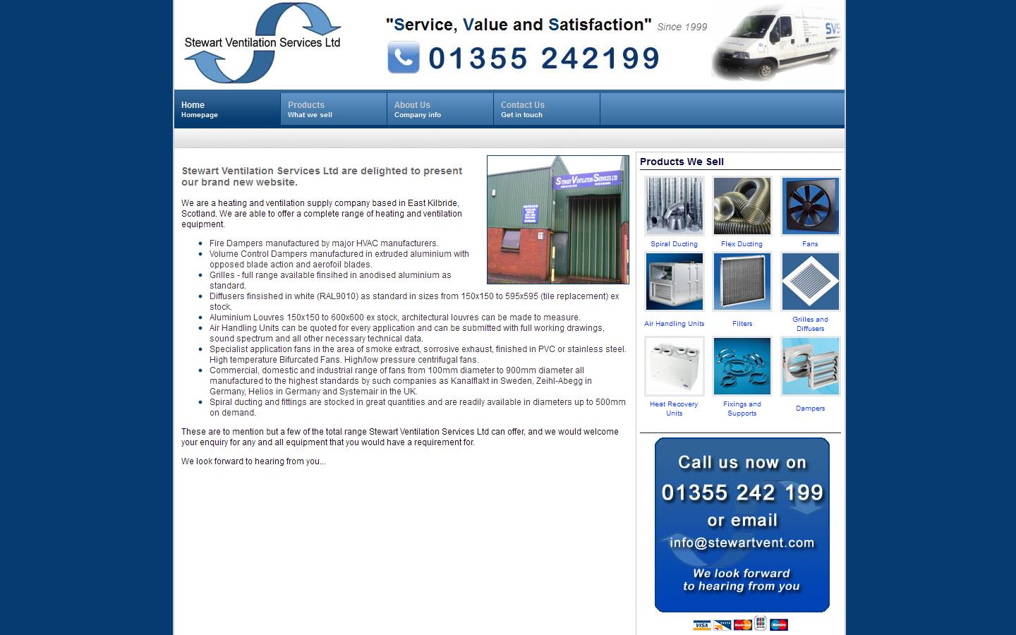 Stewart Ventilation Services Ltd Website