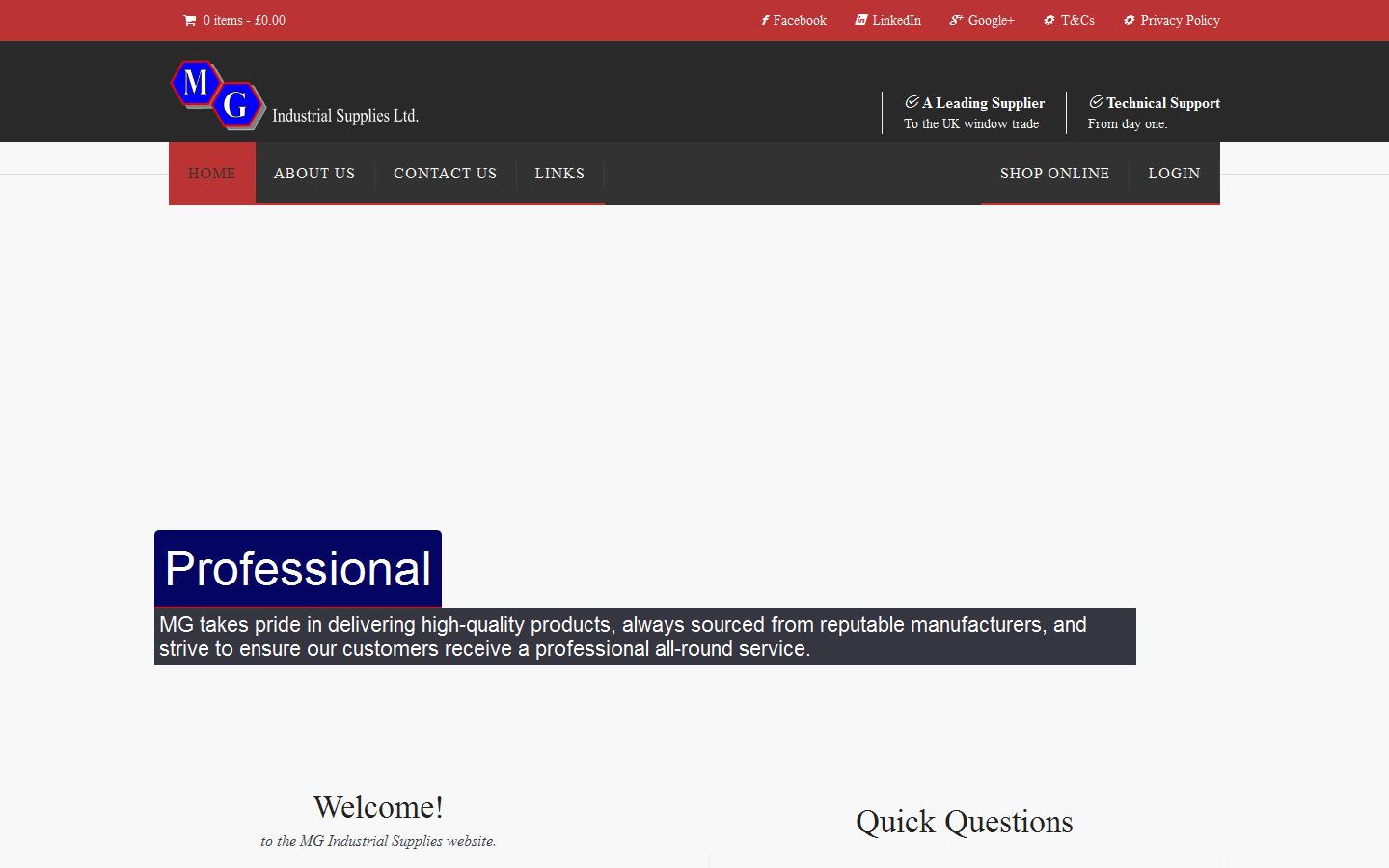 M G Industrial Supplies Website