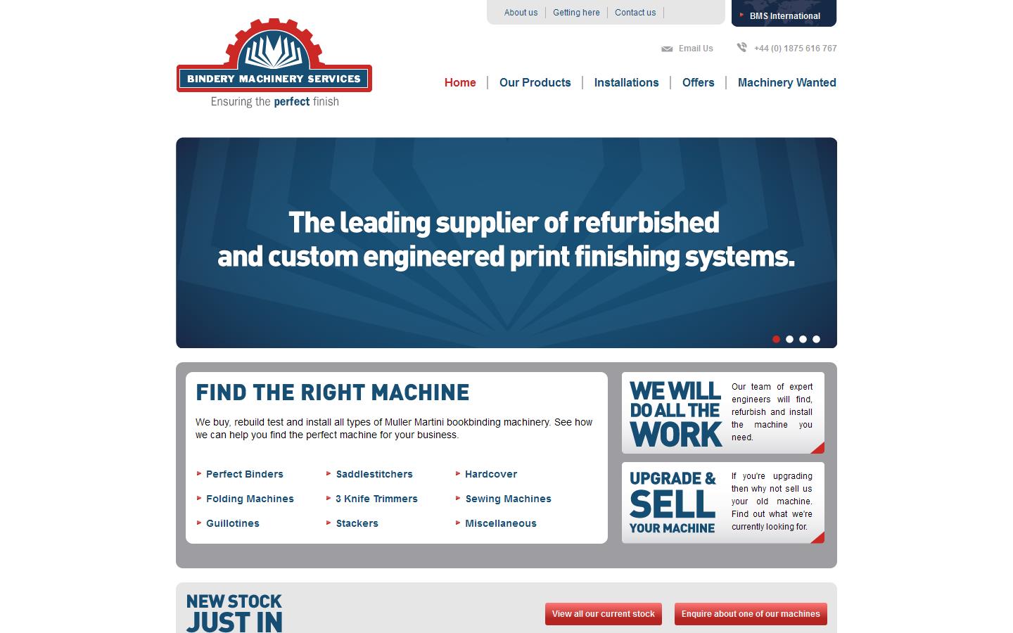 Bindery Machinery Services Website