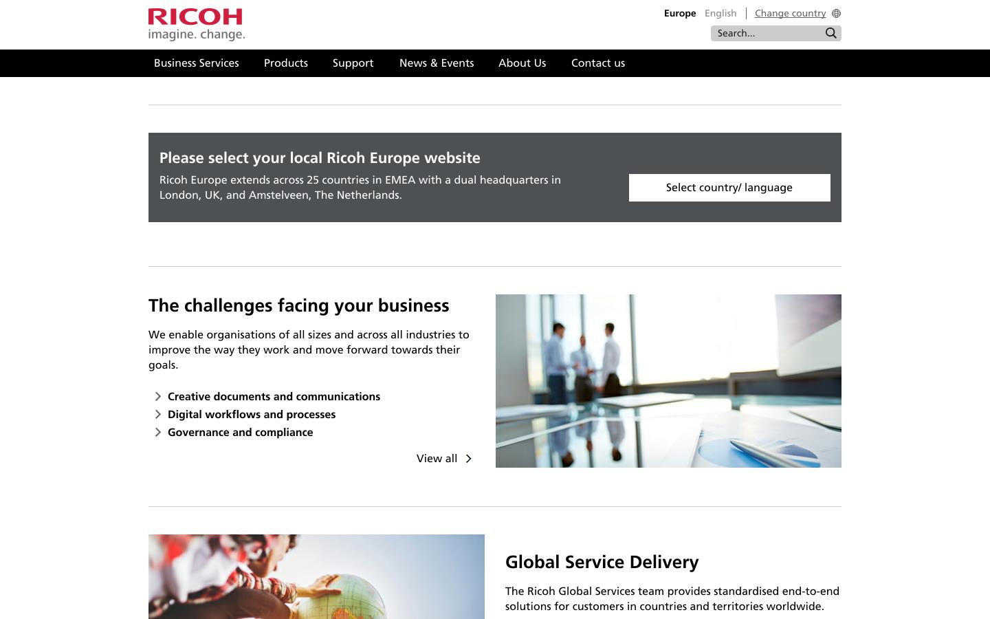Ricoh Europe Website