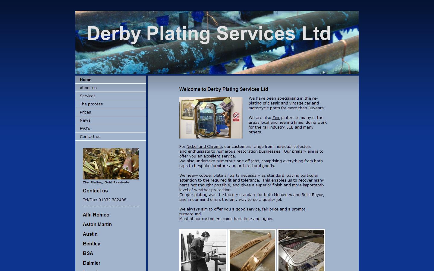 Derby Plating Services Ltd Website